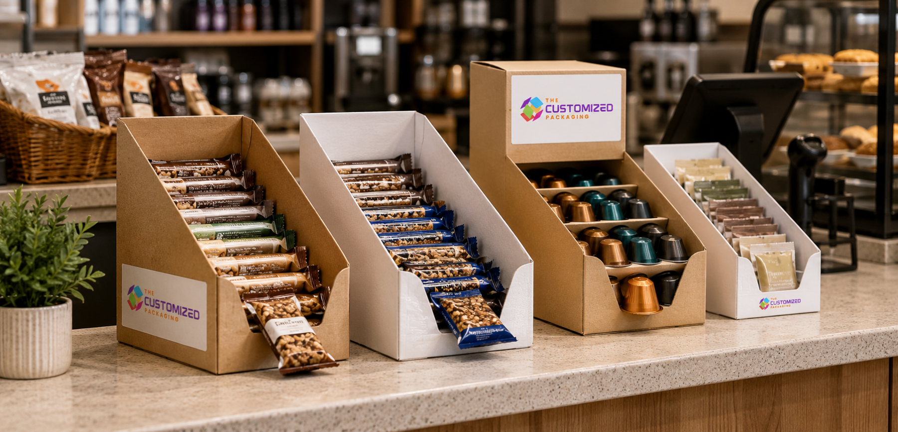 Custom Corrugated Dispenser Boxes for Snack Counters